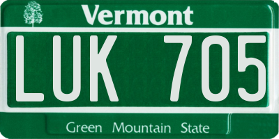 VT license plate LUK705