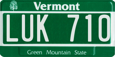 VT license plate LUK710