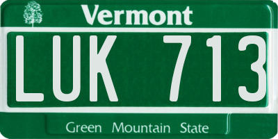 VT license plate LUK713