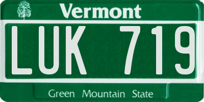 VT license plate LUK719