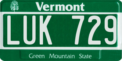 VT license plate LUK729