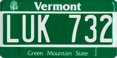 VT license plate LUK732