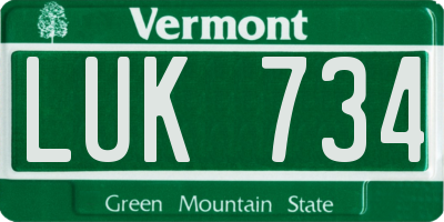 VT license plate LUK734