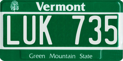 VT license plate LUK735