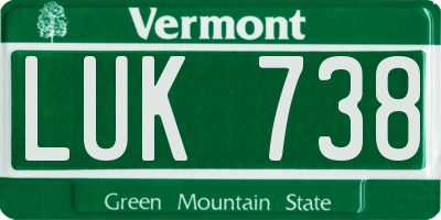 VT license plate LUK738