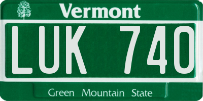 VT license plate LUK740