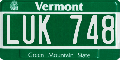 VT license plate LUK748