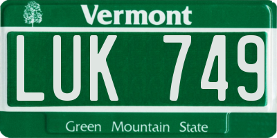 VT license plate LUK749
