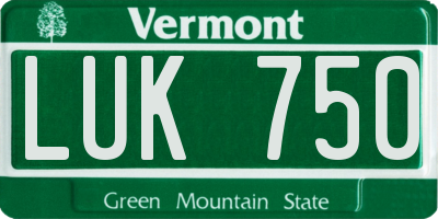 VT license plate LUK750