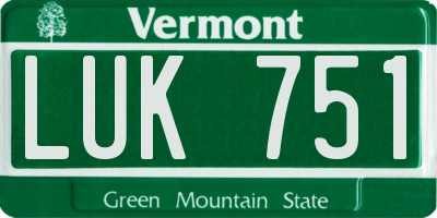 VT license plate LUK751