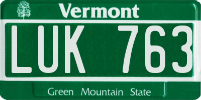 VT license plate LUK763