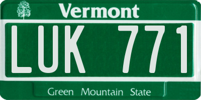 VT license plate LUK771