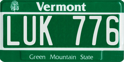 VT license plate LUK776