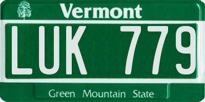 VT license plate LUK779