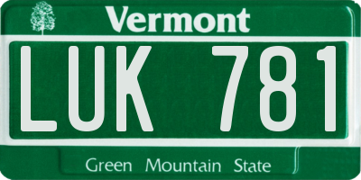 VT license plate LUK781