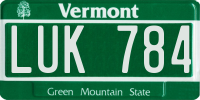 VT license plate LUK784