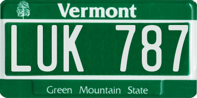 VT license plate LUK787