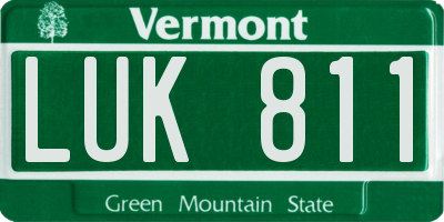 VT license plate LUK811