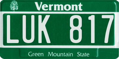 VT license plate LUK817