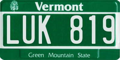VT license plate LUK819
