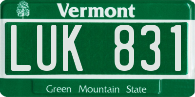 VT license plate LUK831