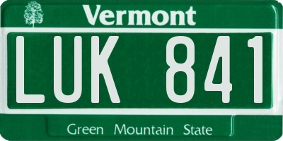 VT license plate LUK841