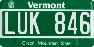 VT license plate LUK846