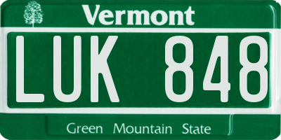 VT license plate LUK848