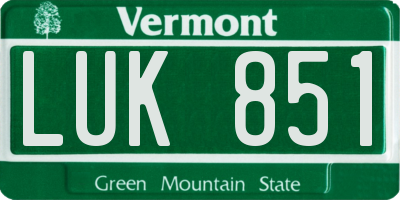 VT license plate LUK851