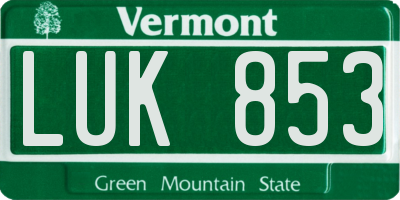 VT license plate LUK853
