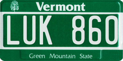 VT license plate LUK860