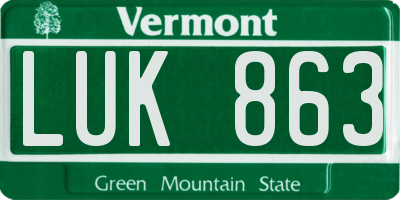VT license plate LUK863