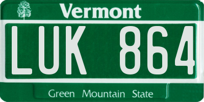 VT license plate LUK864