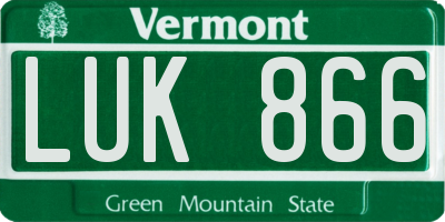 VT license plate LUK866