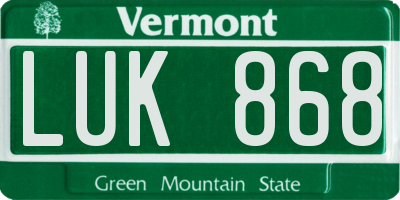 VT license plate LUK868