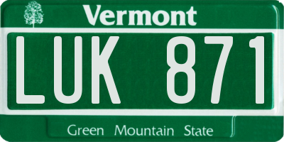 VT license plate LUK871