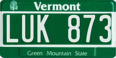 VT license plate LUK873