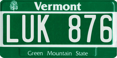 VT license plate LUK876