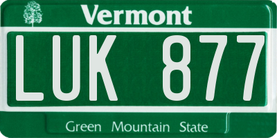 VT license plate LUK877