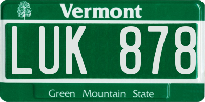 VT license plate LUK878
