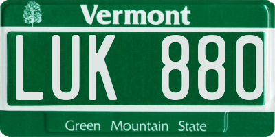 VT license plate LUK880