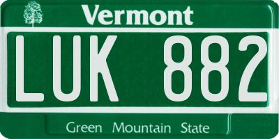 VT license plate LUK882