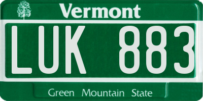 VT license plate LUK883