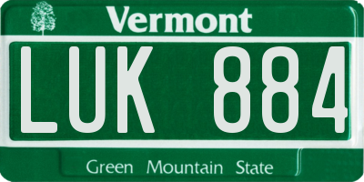 VT license plate LUK884
