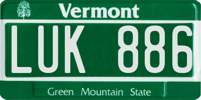 VT license plate LUK886