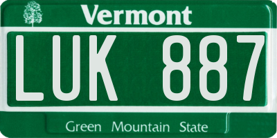 VT license plate LUK887