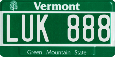 VT license plate LUK888