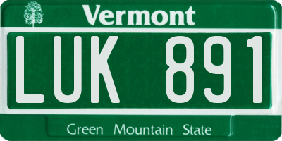 VT license plate LUK891
