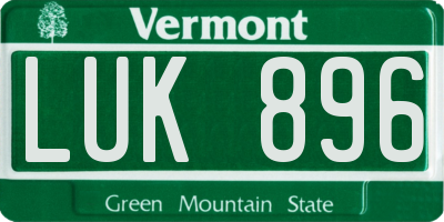 VT license plate LUK896
