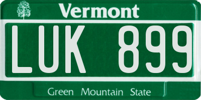 VT license plate LUK899